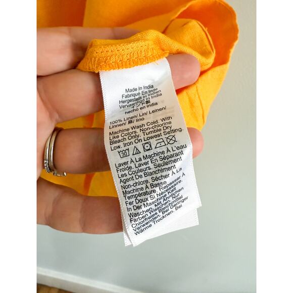 J.Crew | NWT Maxine button-back dress in linen Orange | Sz L - Picture 4 of 6